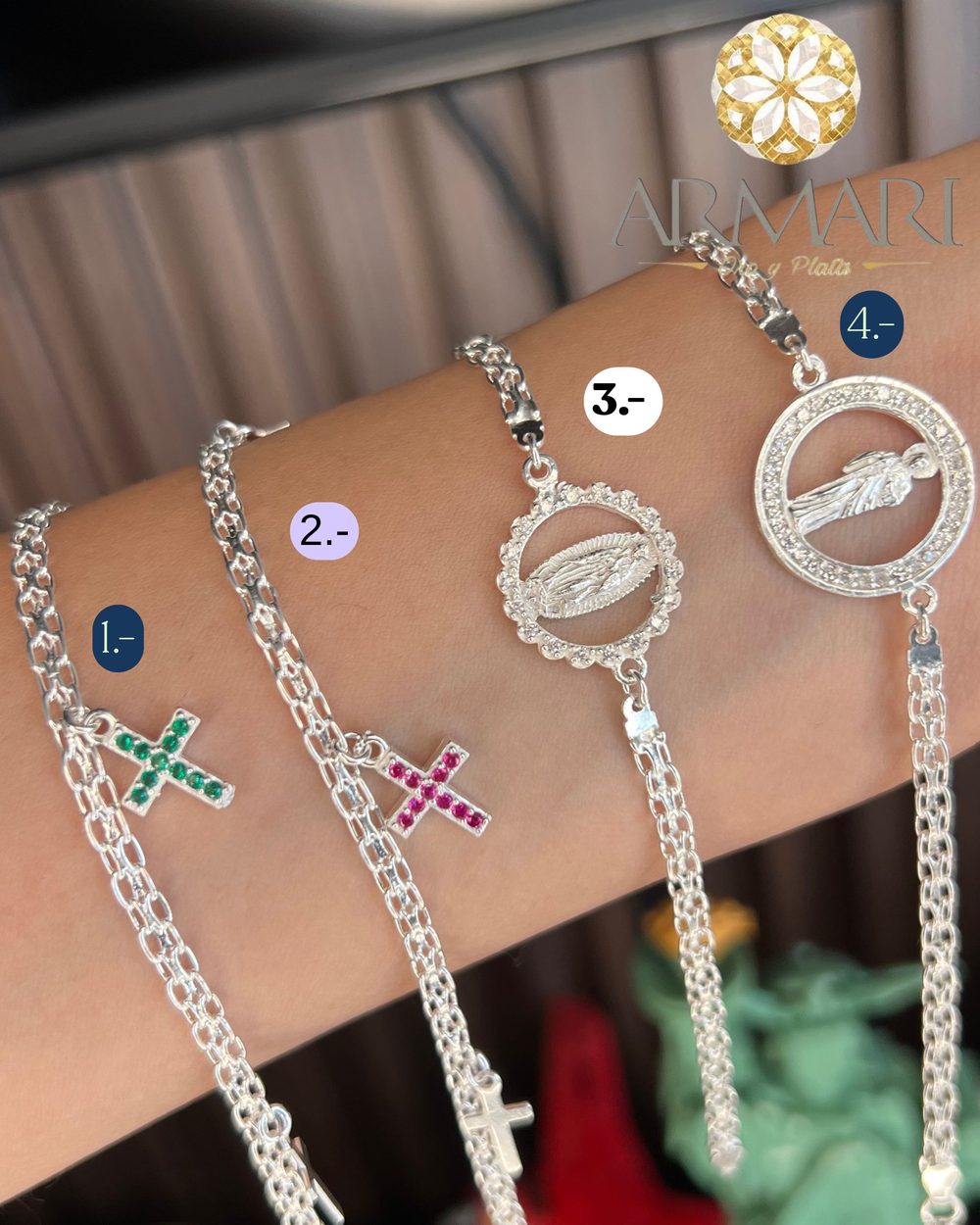 Pulsera Bismark · cruz y medalla