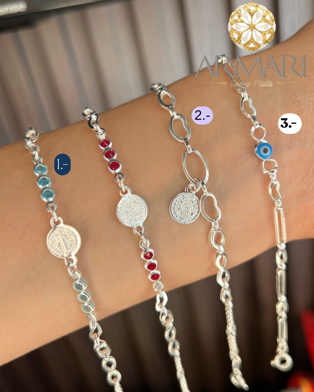 Pulsera con piedra de color