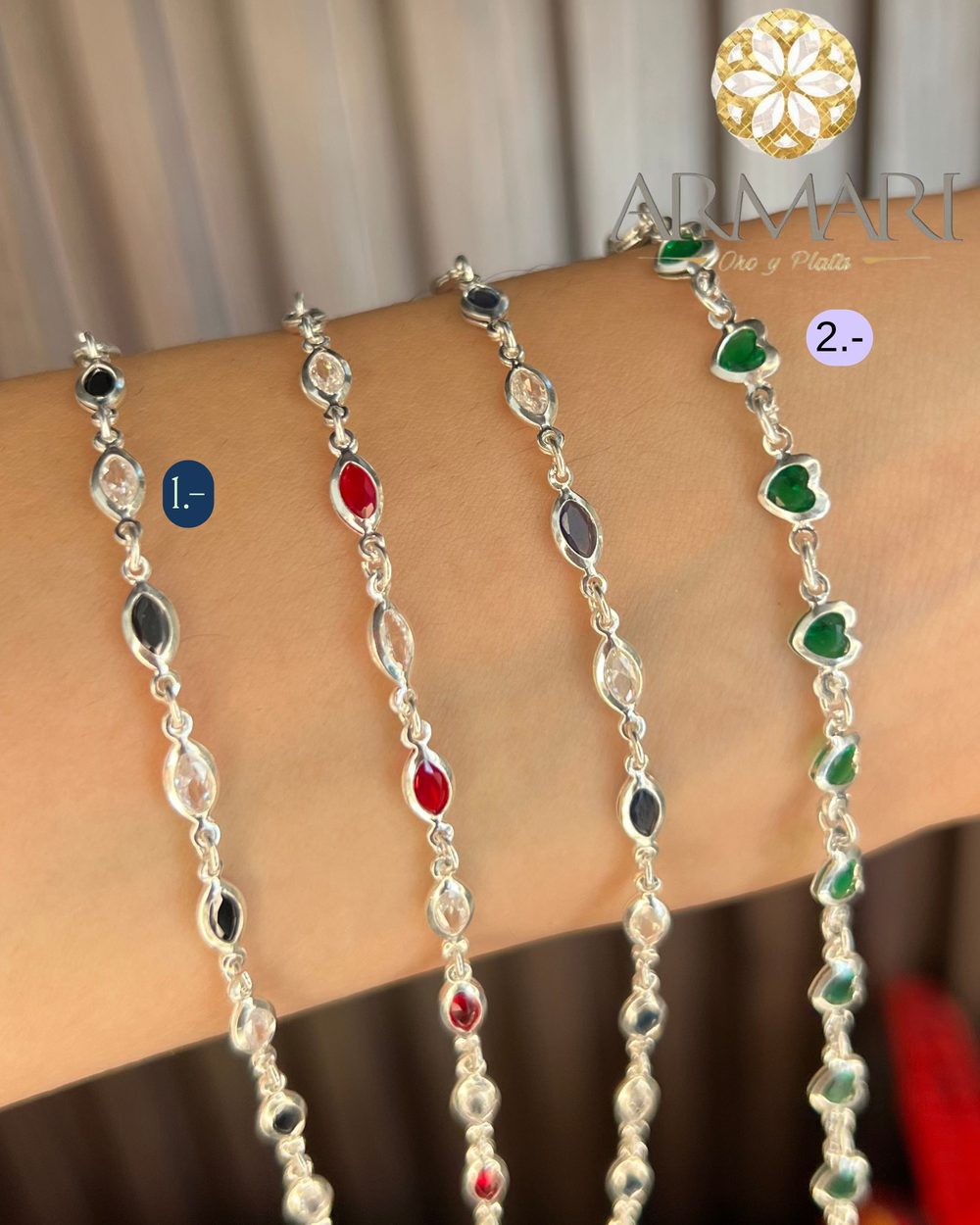 Pulsera marquesa y corazones