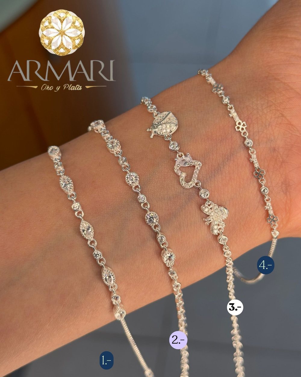 Pulsera ajustable · elefante y florecitas