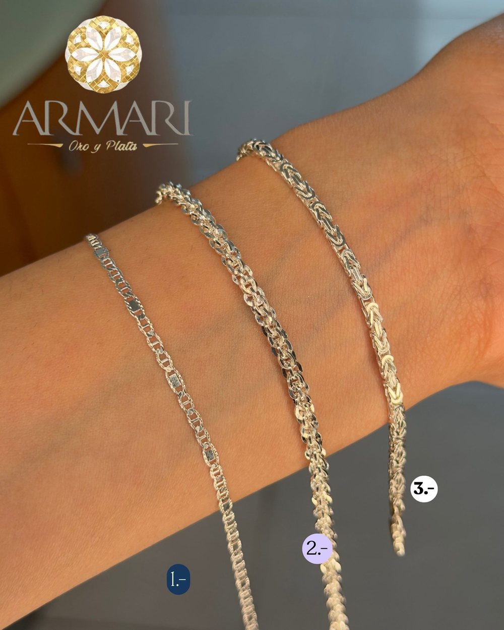 Pulsera · cadena fina y eslabón